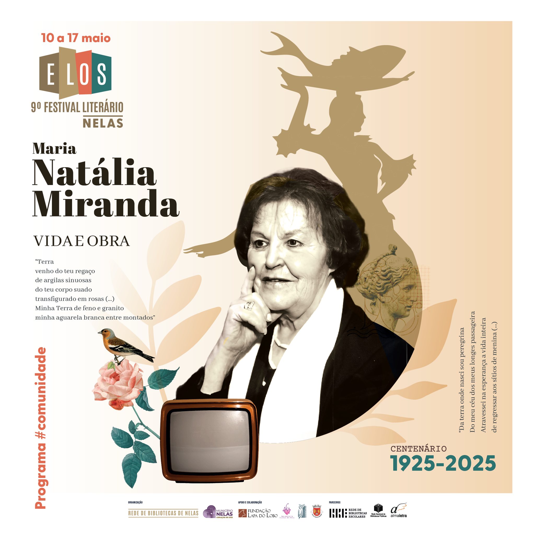 𝟗ª 𝐄𝐝𝐢𝐜̧𝐚̃𝐨 𝐝𝐞 “𝐄𝐋𝐎𝐒 – 𝐅𝐞𝐬𝐭𝐢𝐯𝐚𝐥 𝐋𝐢𝐭𝐞𝐫𝐚́𝐫𝐢𝐨 𝐝𝐞 𝐍𝐞𝐥𝐚𝐬, 𝐕𝐢𝐝𝐚 𝐞 𝐎𝐛𝐫𝐚 𝐝𝐞 𝐌𝐚𝐫𝐢𝐚 𝐍𝐚𝐭𝐚́𝐥𝐢𝐚 𝐌𝐢𝐫𝐚𝐧𝐝𝐚”