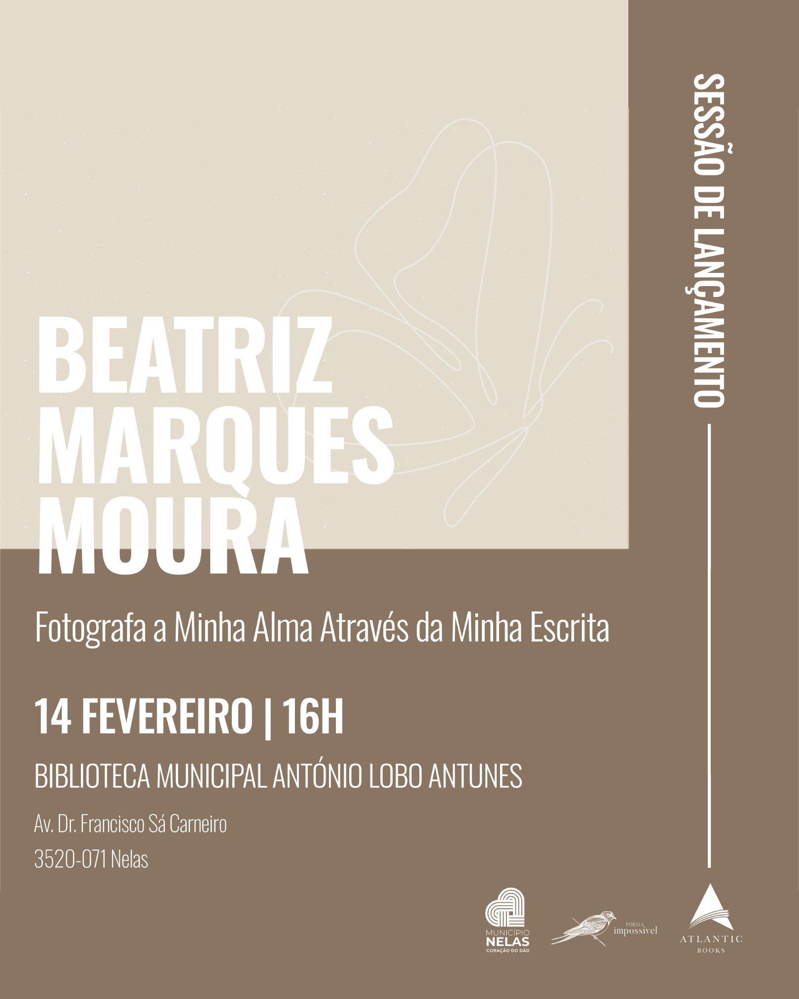 Sessão de Lançamento no dia 14 de fevereiro: Beatriz Marques Moura