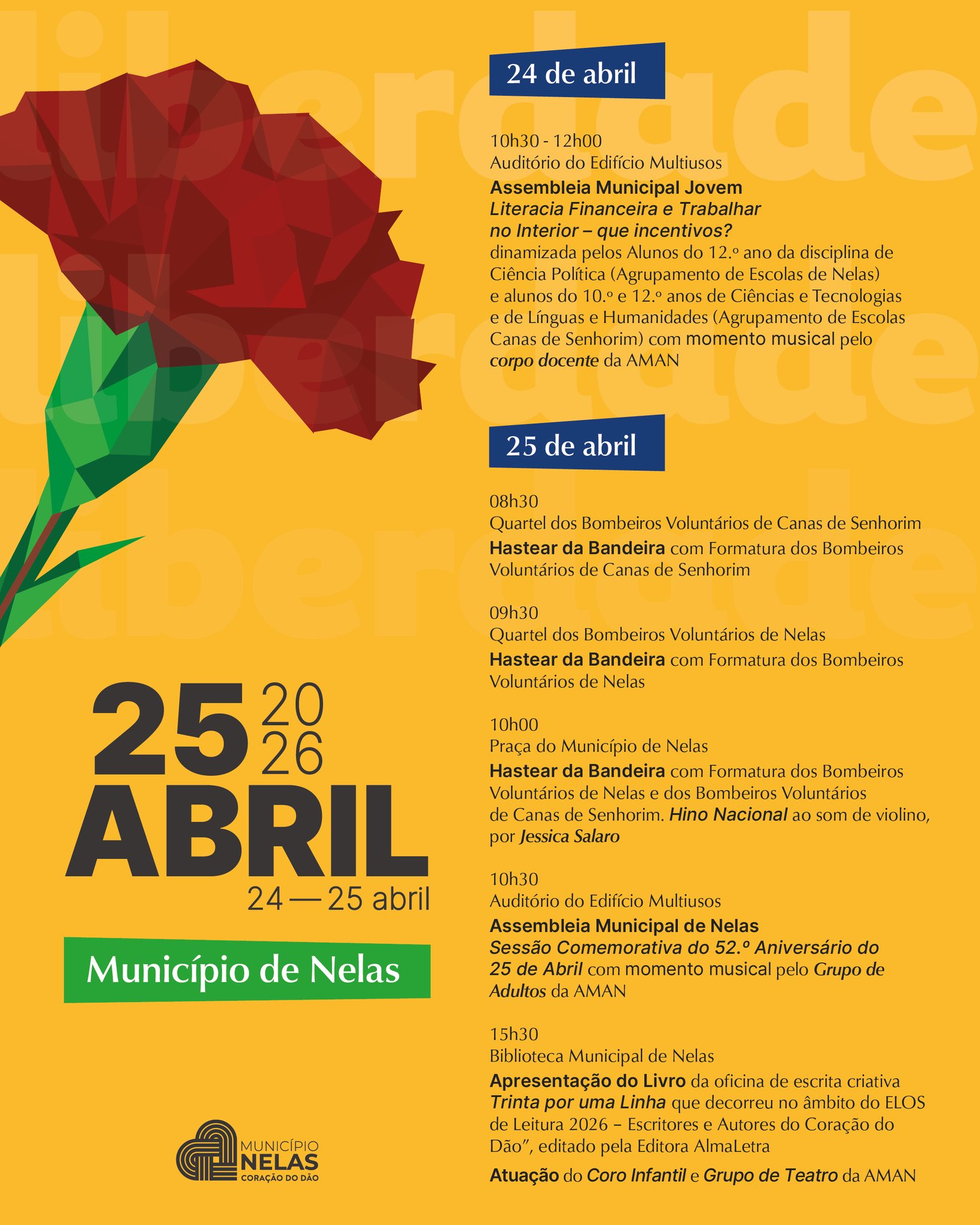 Comemorações do 25 de Abril em Nelas, Coração do Dão